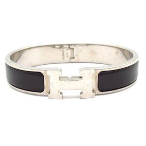Hermes Bangle Click Silver Black